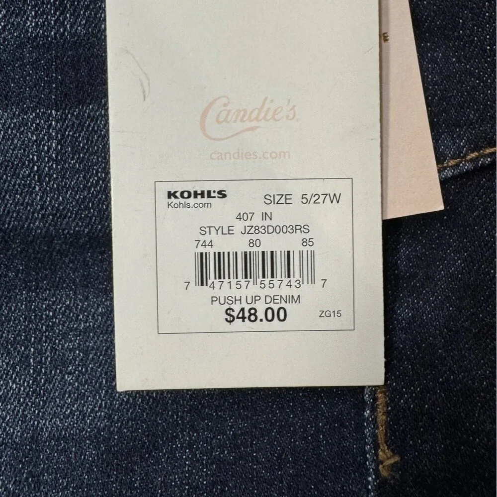 Candies Skinny Jeans Size 5/27W Dark Wash‎ Denim Stretch Sculpt Jeans Push Up - Picture 10 of 10